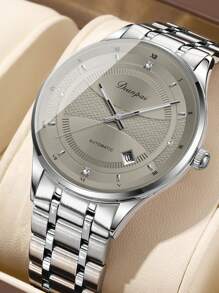 Classic Men's Automatic Mechanical Watch, Luminous Stainless Steel Casual Watch, Automatic Winding Luxury Men's Watch, Ideal Men's Gift Choicemen Watches High Quality