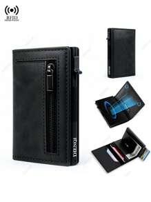 Anti-Theft Credit Card Holder Men Wallets Rfid Blocking Aluminum Leather Pop Up Minimalist Wallet Cardholder Wallets For Men