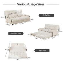 MAXYOYO Adjustable Floor Sofa With Pillows, Multifunctional Bean Bag Bed, 5-Position Foldable Lazy Sofa Bed With Armrests, Multifunctional Floor Seat For Reading, Watching TV And Resting - Beige - View 3