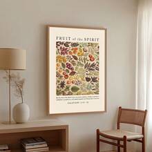 1 件无框圣灵之果经文墙面艺术海报帆布印刷简约基督教艺术圣经经文复古绘画适用于宿舍、客厅、卧室、现代家居装饰 - 彩色 - 查看 2