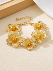 1 pieza Pulsera elegante con forma de trébol de cinco hojas en estilo vintage, diseño único, regalo personalizado, adecuado para mujeres, Día de la Madre, boda