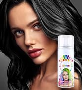 Black Hair Spray,Temporary Hair Color Wax, Hair Wax Dye Pomades,Washable Root Touch Up Hair Color Natural Hair Dye For Party,Hollowen,Cosplay. (Black, 120ml) - 黑與白 - 查看 2