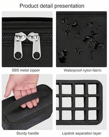 Lipstick Organizer Bag Lip Gloss Lip Balm  Holder Bag Makeup Artist Lipstick Bag With Compartment Cosmetic Bag Women(Black-21holder)