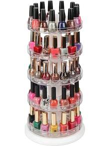 J JACKCUBE DESIGN Acrylic Rotating Nail Polish Display Stand Spinning Rack Holds 69 - 117 Bottles, 3 Tier Storage Holder Organizer Nail Polish, Makeup, Essential Oil And More - MK548B - 5Tier - View 1