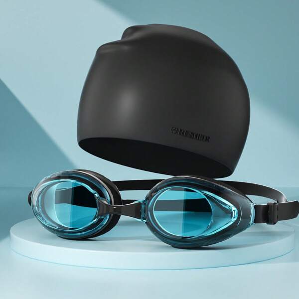 2 piezas Gafas y gorro de natación de silicona juvenil - Antivaho, a prueba de fugas, ajuste cómodo para niños y niñas, ideal para deportes acuáticos