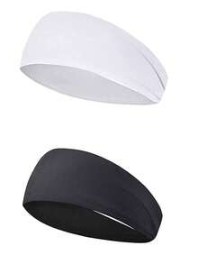 1 件男士薄款吸湿排汗户外弹性透气头带，黑色 - 黑色 - 查看 9