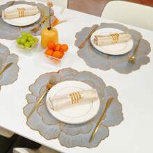 1 pièce/4 pièces/6 pièces/150 pièces Sets de table ronds en PVC style occidental avec motif pivoine, résistants à la chaleur, antidérapants, sets de table décoratifs pour hôtel, restaurant, fête, mariage, festival