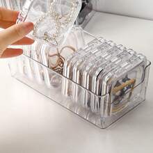 1pc/12pcs Clear Plastic Jewelry Box Storage Case, Nail Art Decoration, Bracelet Necklace Earring Earrings Accessories, Dust-Proof & Moisture-Proof, Jewelry Display Organizer - Transparent - View 7