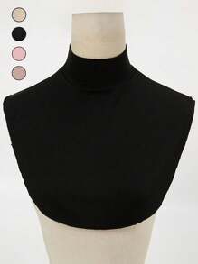 1 Stück Damen einfarbiger abnehmbarer plissierter Dickey, Kragen. Bequemer und hautfreundlicher Modal Fake Kragen, Rollkragen Dekolleté Abdeckung, Halsabdeckung für Blusen, einfache Tops, Schulterüberwurf, Bolero für Damen, verstellbarer Ausschnitt für alle Jahreszeiten, geeignet für den täglichen Gebrauch