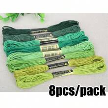 8pcs/Pack Premium Embroidery Floss - Mixed Multi-Color Threads For Cross Stitch, DIY Sewing Projects, Crafts - Needle Art Accessories