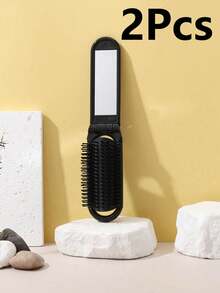 1 件便携式折叠梳子带气垫和镜子，折叠发刷带镜子，旅行发刷，便携式礼物轻巧小发刷，旅行口袋发梳，钱包和健身房化妆品收纳袋化妆收纳包迷你袋旅行小化妆盒配件化妆架刷包化妆容器化妆包旅行必需品女士配件旅行用品、发刷、梳子、美发工具、理发沙龙美发产品和配件美容旅行必需品、返校、旅行度假必需品、女士发饰、刷子、发刷、边刷、刷头发、发梳、梳头发、顺发刷、球刷、迷你发刷、发刷套装、木梳、发刷、刷子、梳子、光滑后刷、发刷、边刷、刷头发、发梳、发刷套装、梳头发、迷你发刷、顺发刷、发刷、头发、配件、美发产品、美发工具、美发用品护发、卷发刷、理发器、理发配件、美发设备