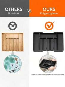 可伸缩可调节厨房抽屉收纳盒 - 57*38厘米，节省空间，可收纳餐具和银器，不含刀具和厨具，适用于厨房、衣柜、家居装饰、圣诞礼物、乔迁礼物、房间装饰等场合。 - 彩色 - 查看 7