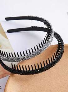 2 Stück/Set vielseitige bunte Strass Haarreife für Frauen, können verwendet werden um lose Haare zu fixieren, geeignet für den täglichen Gebrauch und zum Waschen, verleihen einen modischen und eleganten Touch, Haarband, Haarreifen