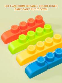 Soft Rubber Building Blocks For Toddlers 3+, Large Choking-Proof Blocks | Squeeze & Stack Educational Toys | 18/26/32PCS Baby Gift,For Back-To-School Season, Halloween, Christmas - Large Particle Soft Plastic Building Blocks - View 10