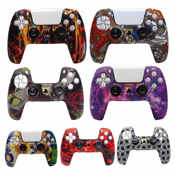 Étui de protection en silicone avec poignée pour la manette PlayStation 5, nouveau design de motif