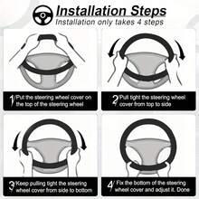 1pc Bowknot Elastic Steering Wheel Cover Car Universal Steering Wheel Cover 3D Massage Net Anti Slip No Inner Ring Elastic Handle Cover - one-size - View 7