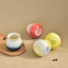 1 PIEZA Taza de café de cerámica con color de esmalte, taza de té de cerámica, taza de café hecha a mano, taza de degustación, taza de café para eventos, color de dopamina, agarre cómodo, de alta calidad y saludable, hermosa y práctica, taza de agua para el hogar u oficina, apropiada para regalo 180ml