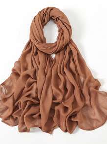 2 Stücke/1 Stück Damen Schal mit breitem Rand aus Viskose, modischer atmungsaktiver langer Schal, Muslima Kopftuch zum Sonnenschutz, vielseitig & bequem für den täglichen Gebrauch