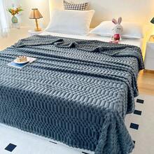 1pc Soft Solid Color Rolled Edge Blanket, Comfortable Throw Blanket For Sofa, Couch, Bed - Dark Grey - View 8