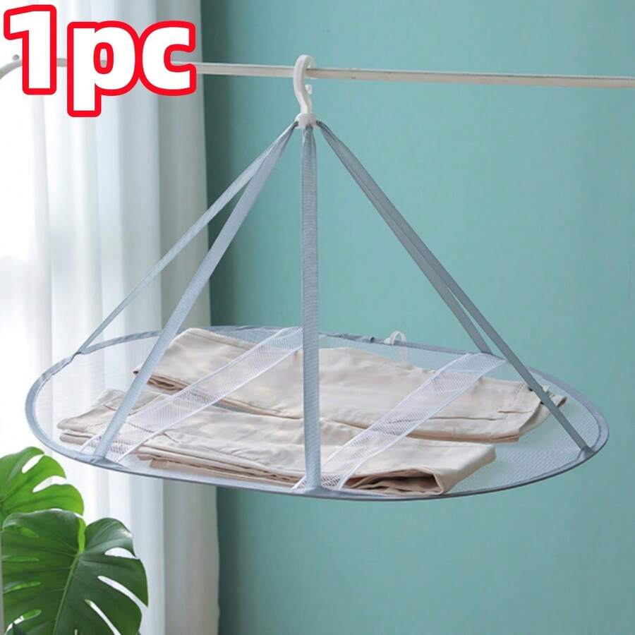 1pc Clothing Drying Rack Foldable Drying Net Durable Hanging Drying Net Multi-Purpose Drying Basket Mesh Sweater Dryer For Socks/Sweaters/T-Shirt, Indoor/Outdoor