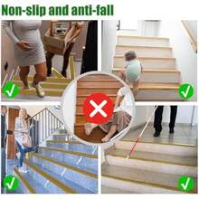 Outdoor Non-Slip Stair Treads Anti-Slip Aluminum Stair Edge Protector - Self Adhesive Stair Nosing For Staircases & Porch, Decorative Stair Edging (2PCS, Gold, 35.4inch) - None - View 5