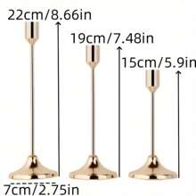 12er Set Europäischer romantischer Kerzenständer aus poliertem Metall, geeignet für Stumpen- und Taperkerzen, eleganter Mittelpunktdekor für Weihnachten, Halloween, Ostern, Thanksgiving, Zuhause, Hochzeit, Party, Jubiläum