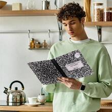 YQQ Marble Hardcover College Ruled Composition YQQ  200 Pages 100 Sheets 9.75 X 7.5 In Sturdy Sewn Binding School Office Journaling Notes 4 Pack