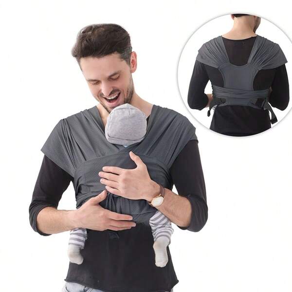 X-förmiger Mesh Babytrage, einstellbar, atmungsaktiver Trageweise vorne und hinten für Säuglinge und Kleinkinder