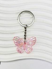 1 件透明亚克力蝴蝶装饰夏季度假风格手机挂绳、钥匙链、手机壳、相机带