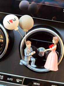 2pcs Cute Couple Doll Decorations For Car Interior, Fit For Dashboard, Air Vent, Display