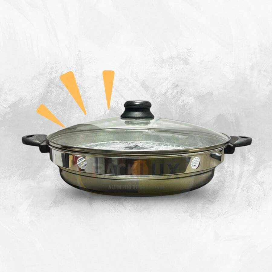 Churrasqueira de Fogão Grill Alumínio tampa de vidro