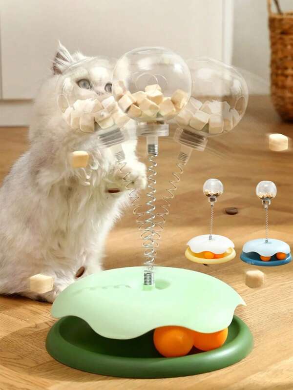 Brinquedo Bola com Vazamento de Comida de Quebra-cabeça para Gato, Brinquedo de Interação Trata de Vazamento para Cães e Gatos, Produto de Diversão com Catnip Vagaroso para Animais de Estimação, Acessórios
