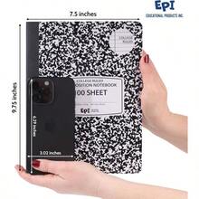 YQQ Marble Hardcover College Ruled Composition YQQ  200 Pages 100 Sheets 9.75 X 7.5 In Sturdy Sewn Binding School Office Journaling Notes 4 Pack