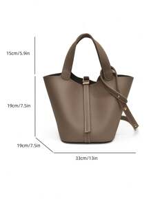 2pcs/Set Large Capacity Letter Decor Shopping Basket, Crossbody And Top Handle Bag, Chic & Unique Design
