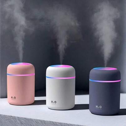 1 件 300 毫升 USB 供电彩色迷你加湿器，适用于家庭、办公室、汽车 - 多色可选，每日加湿，防止干燥