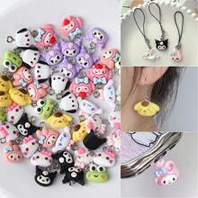 Sanrio 35 pingentes Sanrio: pingentes de resina Kawaii Hello Kitty e Kuromi para joias DIY - pulseiras, chaveiros, colares