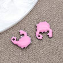 10pcs 10x10mm Cute Enamel Stainless Steel Crab Charms Mini Cute Marine Life Animal Pendants For DIY Ocean Bracelet Necklace Earrings Jewelry Making Crafts Accessories
