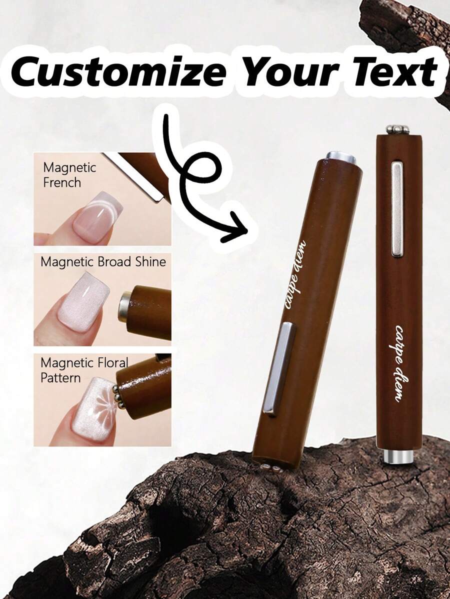 1 Pc 3-In-1 Multifunctional Cat Eye Nail Magnet Tool - Thickened & Strengthened Magnetic Double-Ended Nail Art Magnet To Create Cat Eye & Floral Patterns