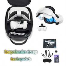 Portable Carrying Case For Oculus Quest2, Durable Protective Shockproof Storage Case For VR Glasses - Black - View 5