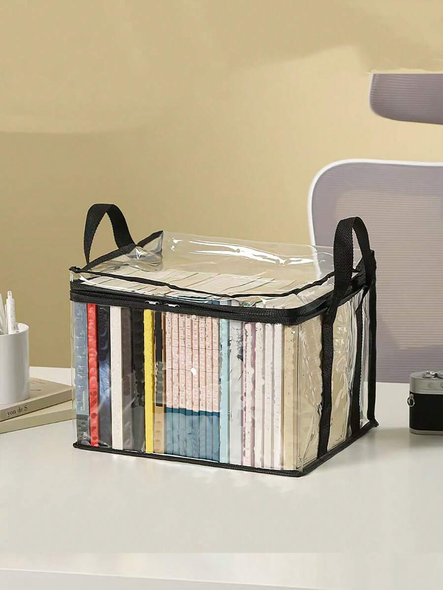 1 pezzo Borsa portaoggetti per giocattoli, organizer con grande capacità per bambole, borsa impermeabile per libri degli studenti, borsa portaoggetti per giocattoli, borsa portaoggetti multifunzione e portatile, borsa impermeabile trasparente rinforzata per libri di studenti, scatola portaoggetti trasparente da tavolo per la casa