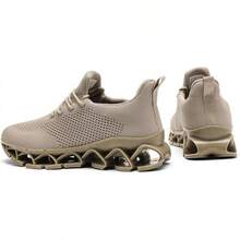 Men's Running Shoes Blade Tennis Walking Fashion Sneakers Breathable Non Slip Gym Sports Work Trainers - Z9 Khaki - View 6