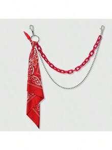 2pcs Hip Hop Accessories Set: Acrylic Multi-Layer Chain + Scarf, Casual Streetwear, Suitable For Halloween, Christmas Outfits - Multicolor - View 18