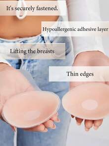 2/10 Pieces Reusable Seamless Silicone Nipple Shields, Invisible Breast Lift Straps, Non-Slip Stickers, Solid Color Bra Accessories, 100% Silicone, Hand Washable, Easy To Clean Bra Accessories, Fits All Bust Sizes High Quality Products Perfect For Summer!