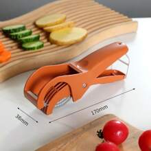 1pc Stainless Steel Manual Vegetable & Fruit Slicer - Multi-Functional Kitchen Manual Tool, Suitable For Cucumber, Banana, Onion, Salad, Chili, Slices Quickly And Evenly, Dishwasher Friendly