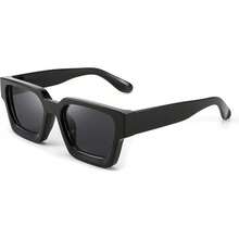 FEISEDY Retro 90s Square  For Women Men Fashion Rectangular  With  Protection B2385 - 001 Black | Gray Lens - View 1