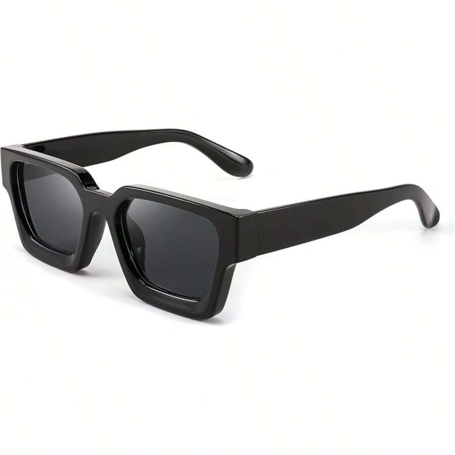 FEISEDY Retro 90s Square For Women Men Fashion Rectangular With Protection B2385 - 001 Black | Gray Lens - View 1