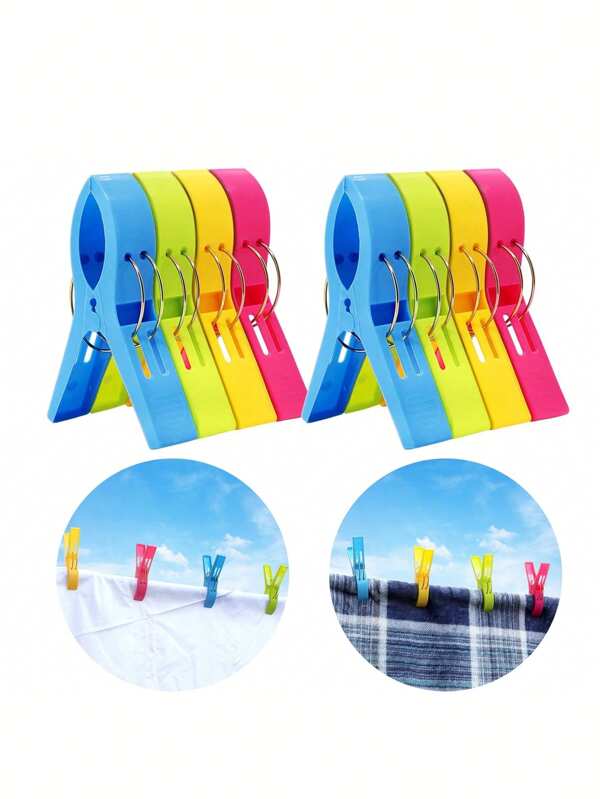 Random Colors, Beach Towel Clip, Chair Clip, Towel Rack, Plastic Clothes Clip, Hanging Clip, Clip, Clothes Clip, Clothes Clip Minimalist Multifunctional Clip For Towels, Clothes, Socks, Underwear, Holiday Camping, Vacation Accessories Multifunctional Windproof Travel Essentials Travel Accessories Summer Back To School