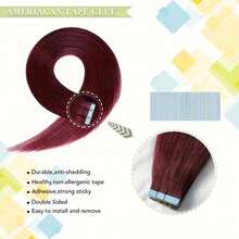 40Pcs/Pack Hair Extensions Tape In Hair Extensions Human Hair Straight Tape In Hair Extensions Blue&White Tape Are Send Randomly 16-26 Inch 20pcs 50g/Pack Real Human Hair Double-Side Tape Hair Extensions For Women - S99J - View 5