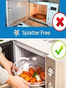 1 Microwave Transparent Splash Proof Cover, Transparent Microwave Food Cover, Splash Proof Oil Proof Cover, Reusable Airtight Food Cover, Cake Food Cover, Refrigerator Dining Table Banquet Preservation Cover, Kitchen Heat-Resistant Cover, Fresh Dustproof Special Cover, Hot Dish Cover, Bowl Cover