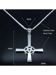 Inverted Cross Occult Pentagram Necklace Upside Down Cross Gothic Satan Necklaces  Satan